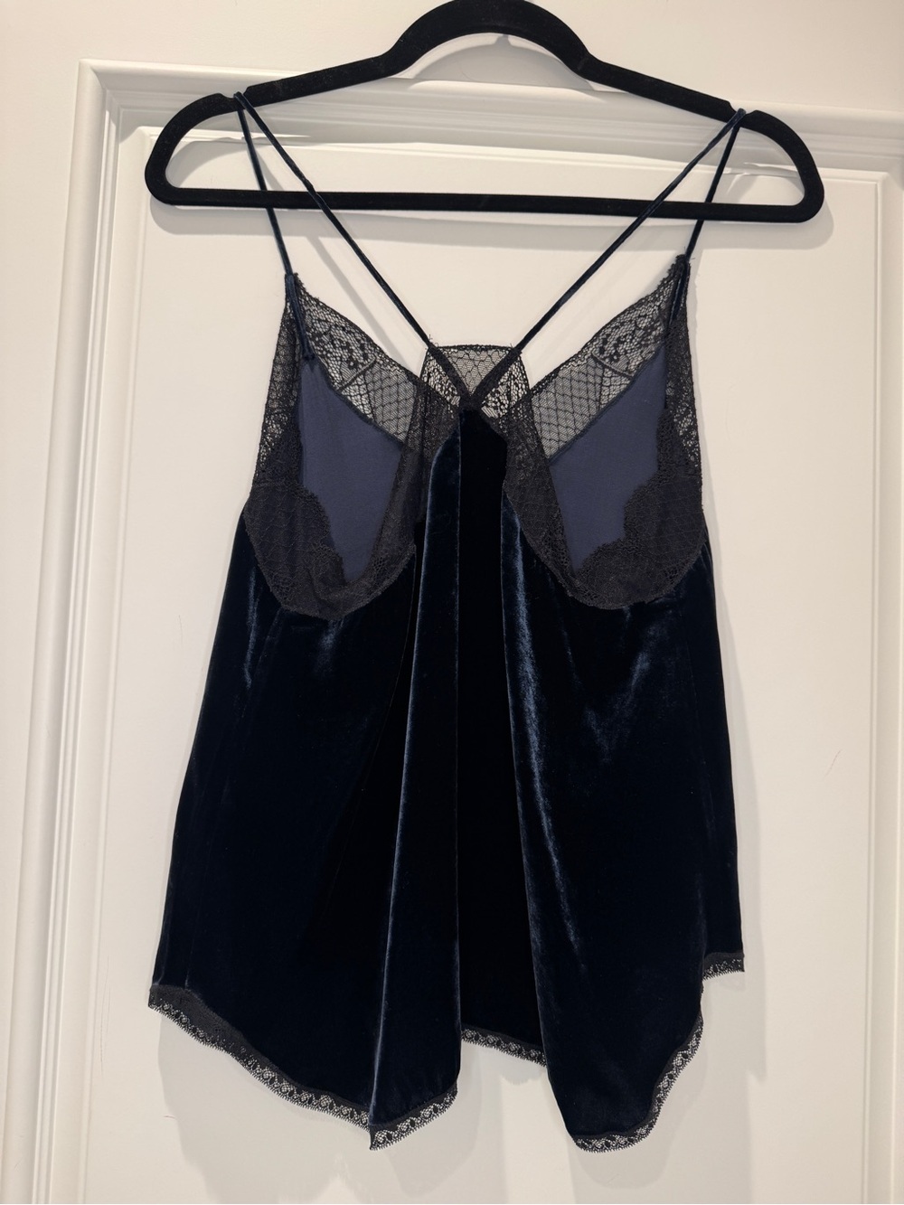 Zadig & Voltaire Christy Velvet Camisole Navy XS - Picture 3 of 5